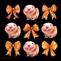 Cute Coquette Bow Naked Mole Rat Animal Halloween Girl Women Baby Bodysuit