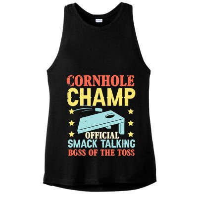 Cornhole Champ Bean Bag Toss Player Ladies PosiCharge Tri-Blend Wicking Tank