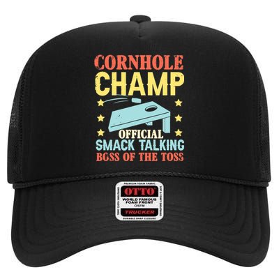 Cornhole Champ Bean Bag Toss Player High Crown Mesh Back Trucker Hat