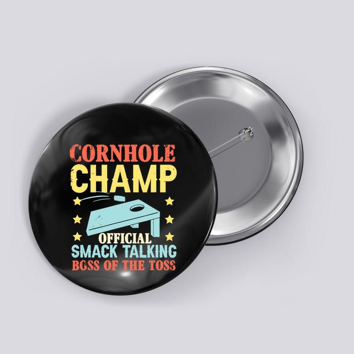 Cornhole Champ Bean Bag Toss Player Button