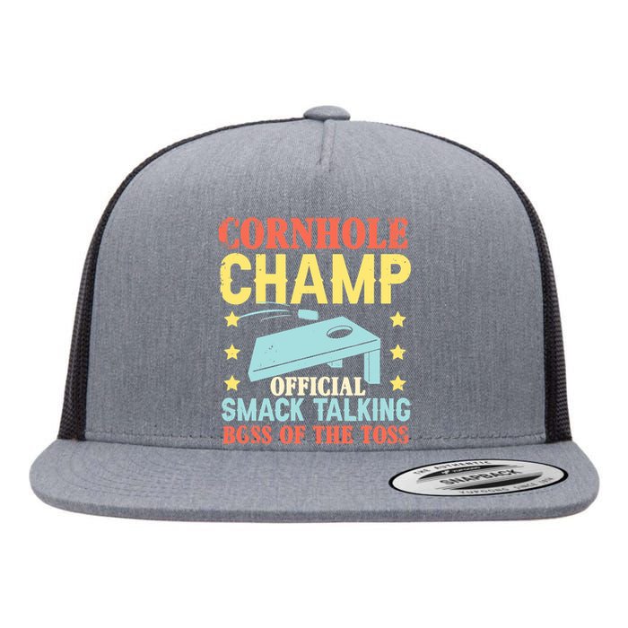 Cornhole Champ Bean Bag Toss Player Flat Bill Trucker Hat