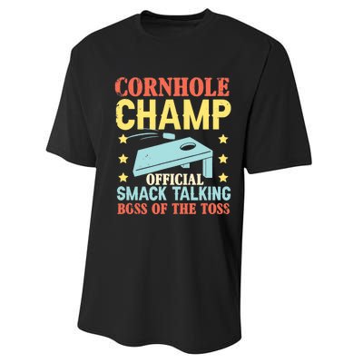 Cornhole Champ Bean Bag Toss Player Performance Sprint T-Shirt