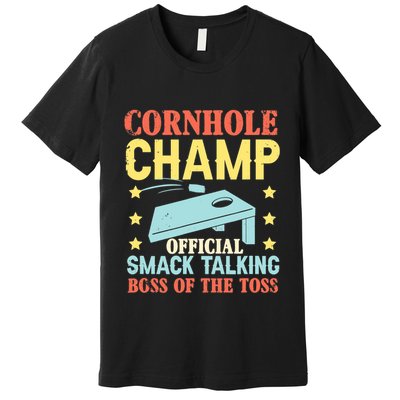 Cornhole Champ Bean Bag Toss Player Premium T-Shirt