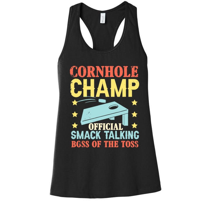 Cornhole Champ Bean Bag Toss Player Women's Racerback Tank