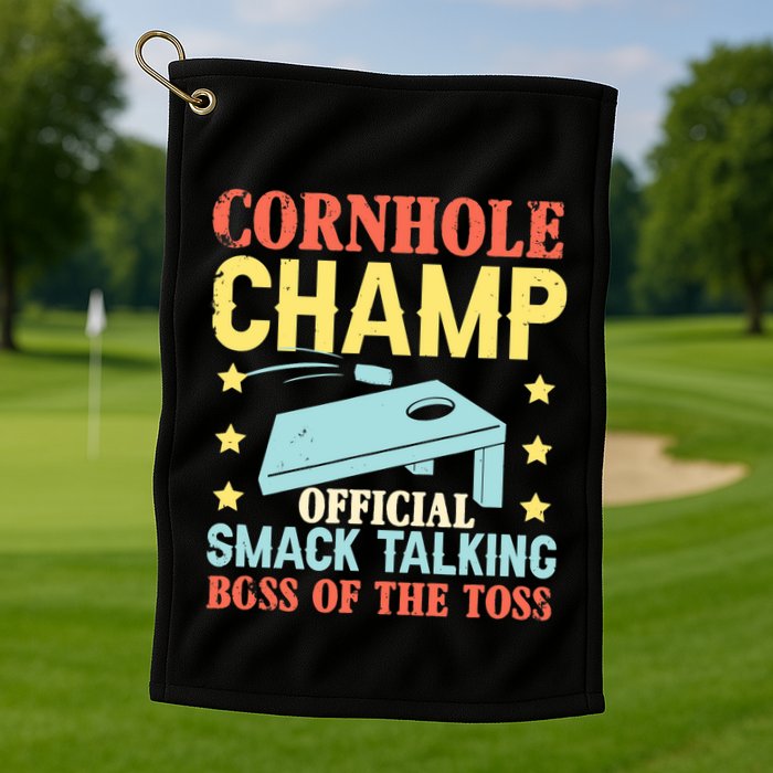 Cornhole Champ Bean Bag Toss Player Golf Towel
