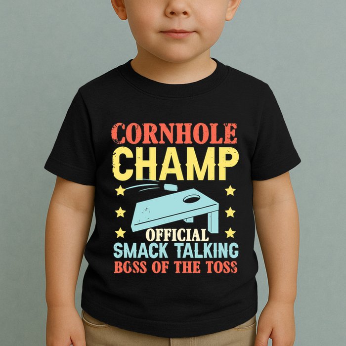 Cornhole Champ Bean Bag Toss Player Toddler T-Shirt