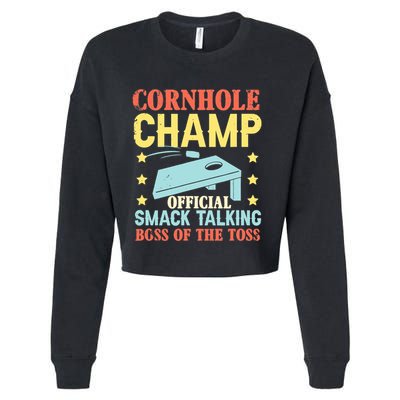 Cornhole Champ Bean Bag Toss Player Cropped Pullover Crew