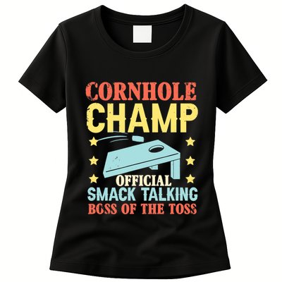 Cornhole Champ Bean Bag Toss Player Womens T-Shirt