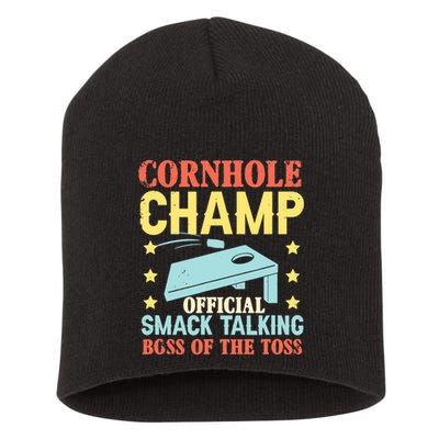 Cornhole Champ Bean Bag Toss Player Short Acrylic Beanie