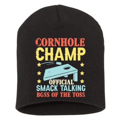 Cornhole Champ Bean Bag Toss Player Short Acrylic Beanie