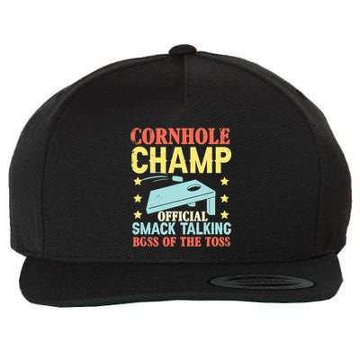 Cornhole Champ Bean Bag Toss Player Wool Snapback Cap