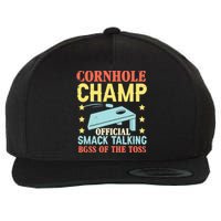 Cornhole Champ Bean Bag Toss Player Wool Snapback Cap