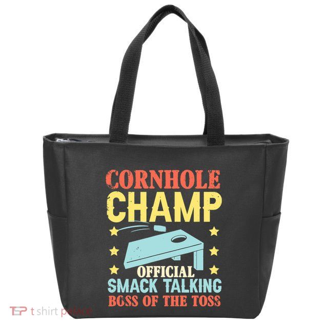 Cornhole Champ Bean Bag Toss Player Zip Tote Bag