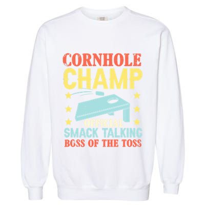 Cornhole Champ Bean Bag Toss Player Garment-Dyed Sweatshirt