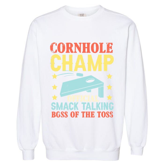 Cornhole Champ Bean Bag Toss Player Garment-Dyed Sweatshirt
