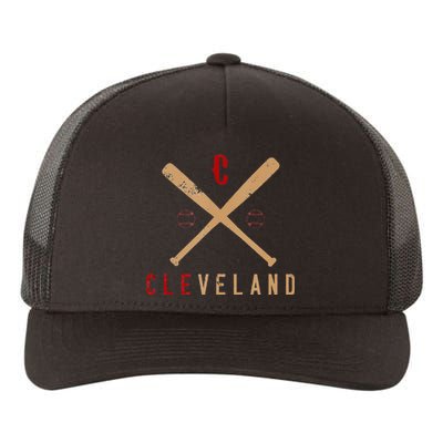 Cleveland Cle Baseball Vintage Distressed Yupoong Adult 5-Panel Trucker Hat