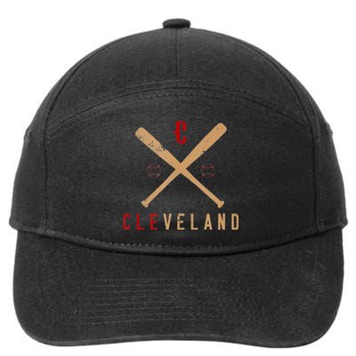 Cleveland Cle Baseball Vintage Distressed 7-Panel Snapback Hat