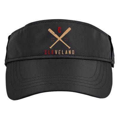 Cleveland Cle Baseball Vintage Distressed Adult Drive Performance Visor