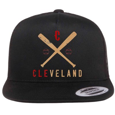 Cleveland Cle Baseball Vintage Distressed Flatbill Hat