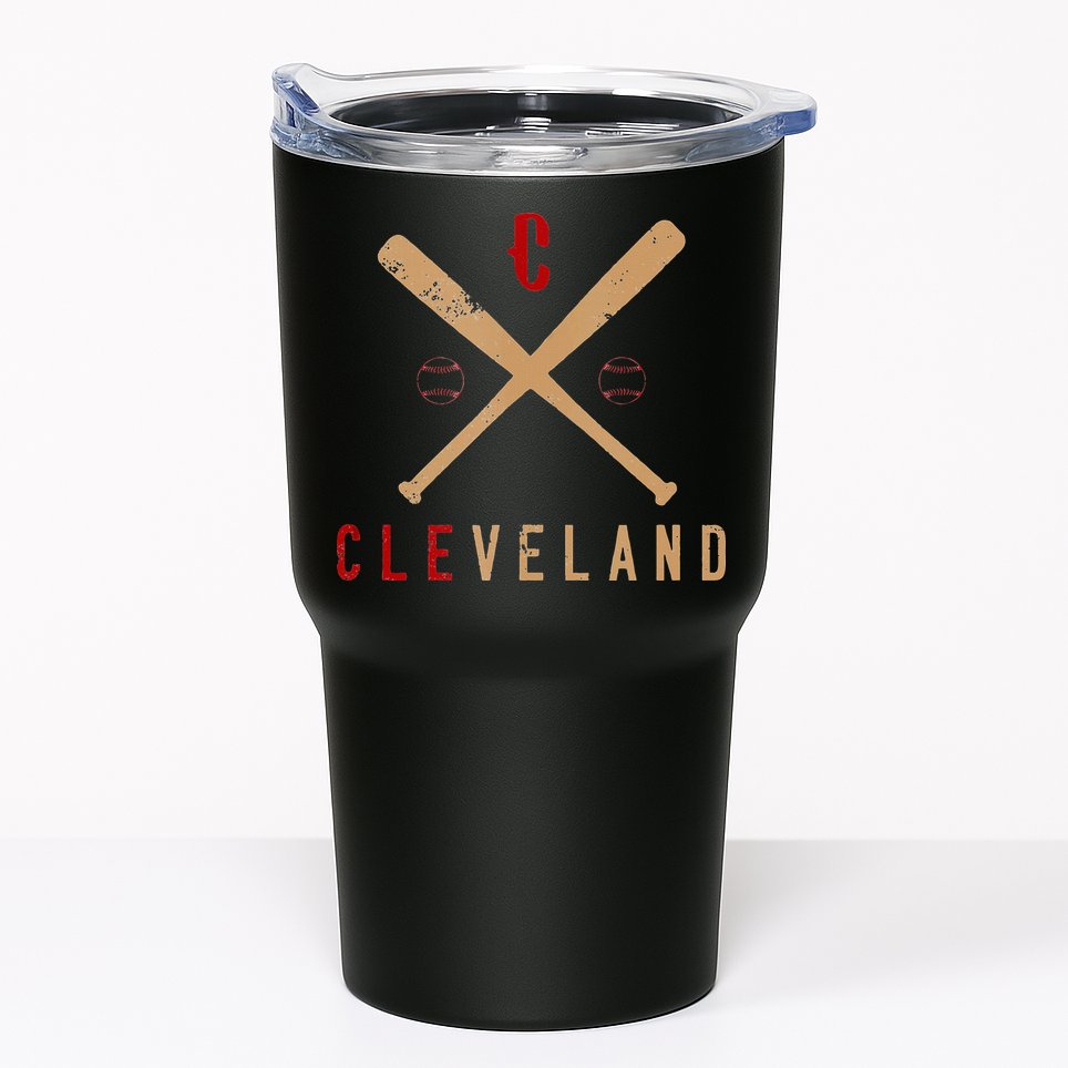 Cleveland Cle Baseball Vintage Distressed Tumbler