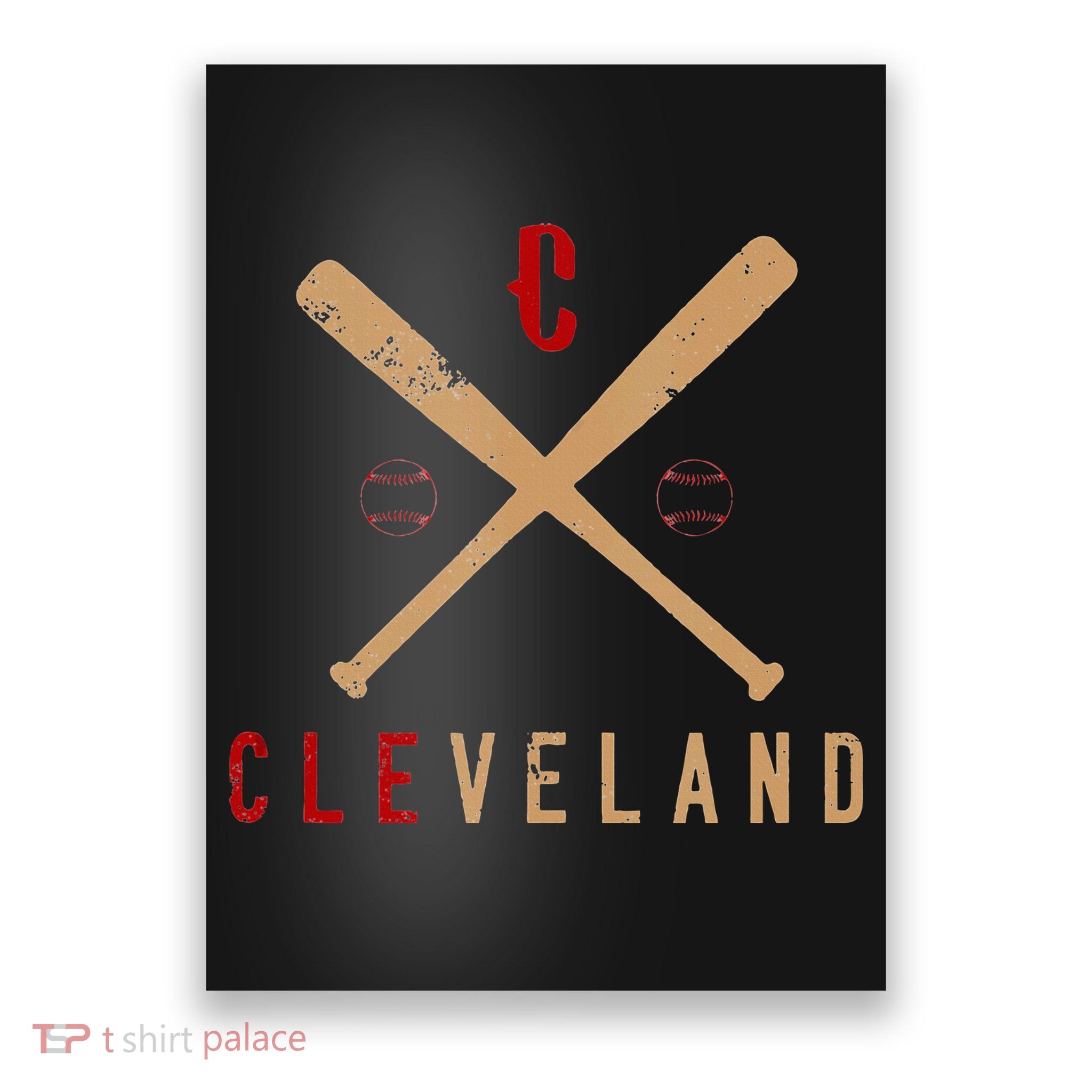 Cleveland Cle Baseball Vintage Distressed Poster