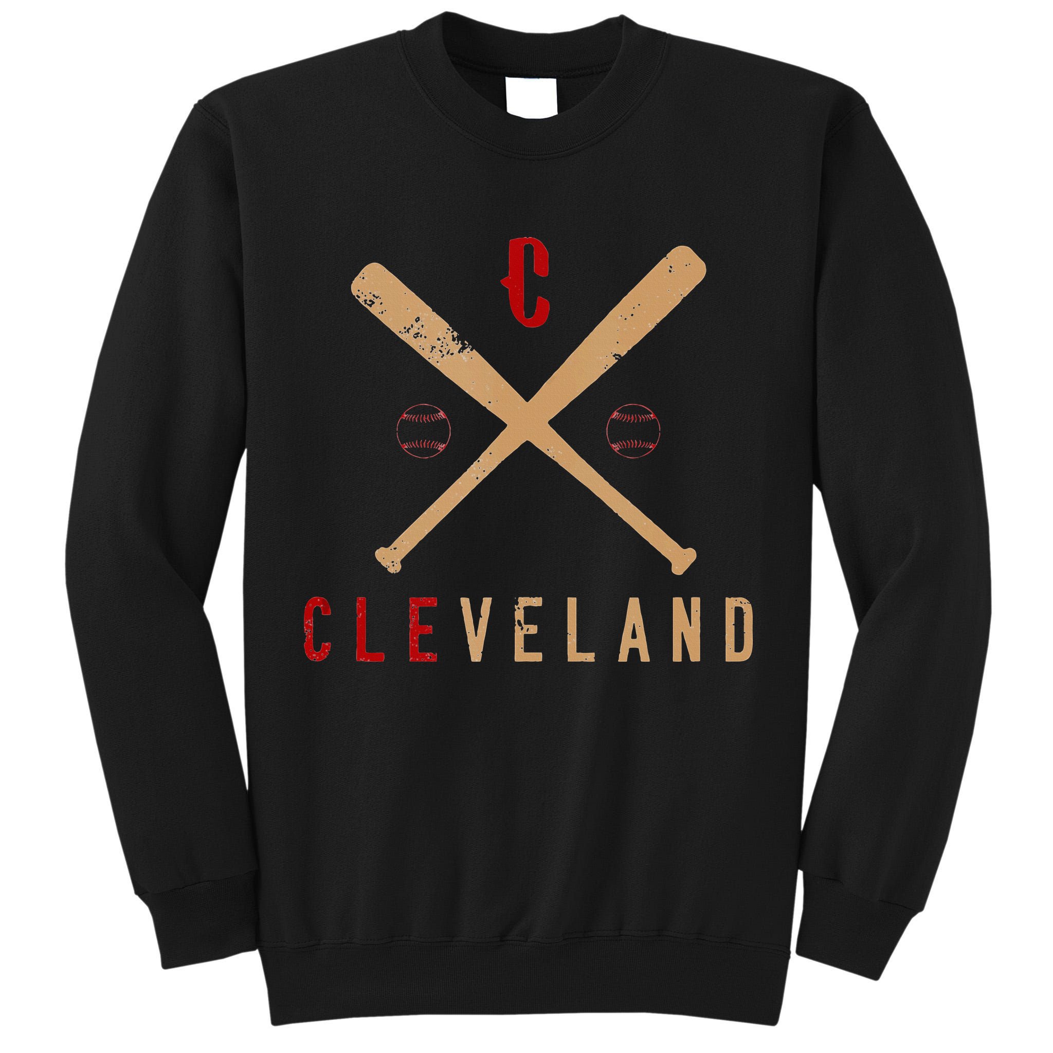 Cleveland Cle Baseball Vintage Distressed Tall Sweatshirt