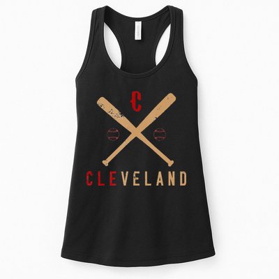 Cleveland Cle Baseball Vintage Distressed Womens Tank Top