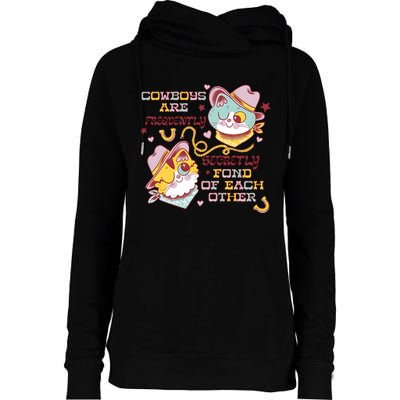 Cowboy Cats By Pinkgabbercat Womens Funnel Neck Pullover Hood