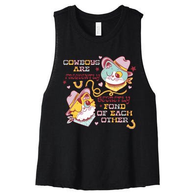 Cowboy Cats By Pinkgabbercat Women's Racerback Cropped Tank