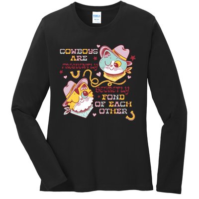 Cowboy Cats By Pinkgabbercat Ladies Long Sleeve Shirt