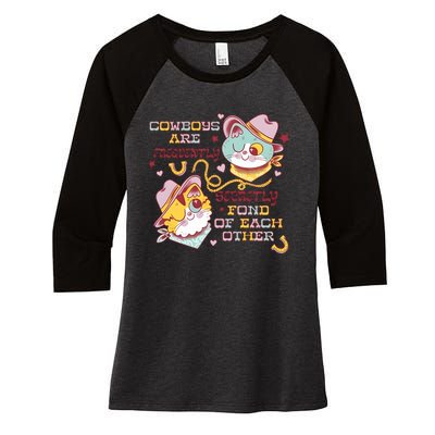 Cowboy Cats By Pinkgabbercat Women's Tri-Blend 3/4-Sleeve Raglan Shirt