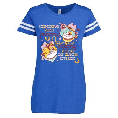 Cowboy Cats By Pinkgabbercat Enza Ladies Jersey Football T-Shirt