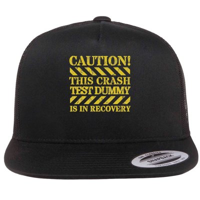 Car Crash, Broken Bone Or Surgery Recovery Crash Test Dummy Recovery Flat Bill Trucker Hat