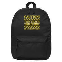 Car Crash, Broken Bone Or Surgery Recovery Crash Test Dummy Recovery 16 in Basic Backpack