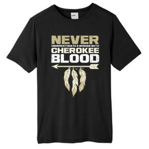 Cool Cherokee Blood Wo Funny Native American Gift For Her Tall Fusion ChromaSoft Performance T-Shirt