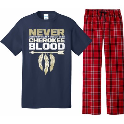 Cool Cherokee Blood Wo Funny Native American Gift For Her Pajama Set