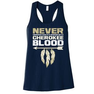 Cool Cherokee Blood Wo Funny Native American Gift For Her Women's Racerback Tank