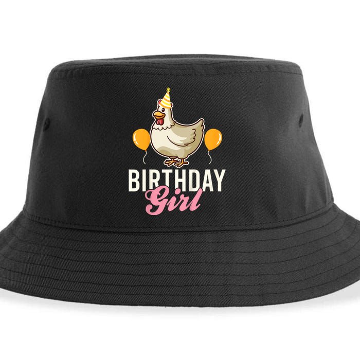 Cute Chicken Birthday Girl Sustainable Bucket Hat