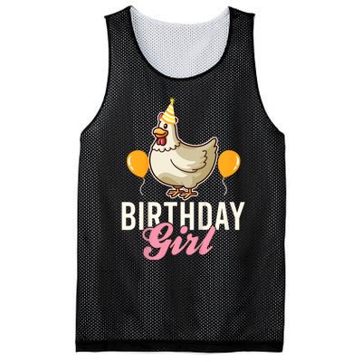 Cute Chicken Birthday Girl Mesh Reversible Basketball Jersey Tank