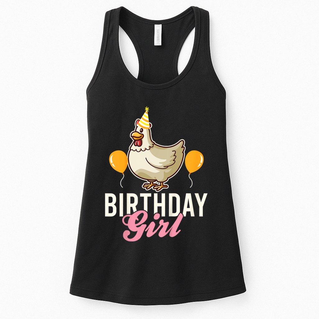 Cute Chicken Birthday Girl Womens Tank Top