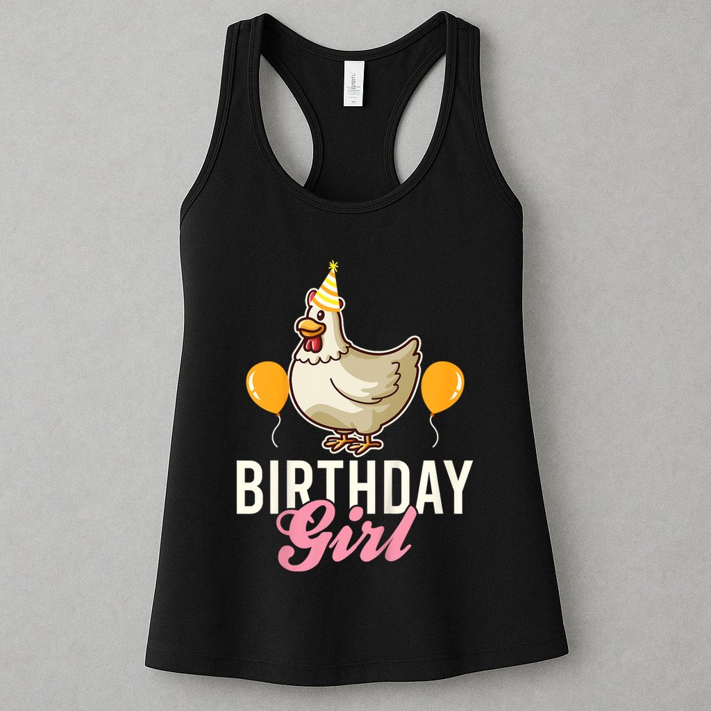 Cute Chicken Birthday Girl Womens Tank Top