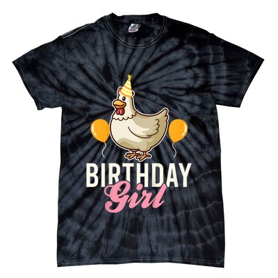 Cute Chicken Birthday Girl Tie-Dye T-Shirt