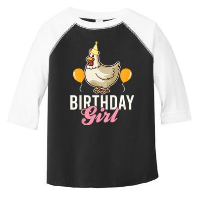 Cute Chicken Birthday Girl Toddler Fine Jersey T-Shirt