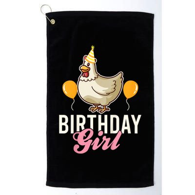 Cute Chicken Birthday Girl Golf Towel