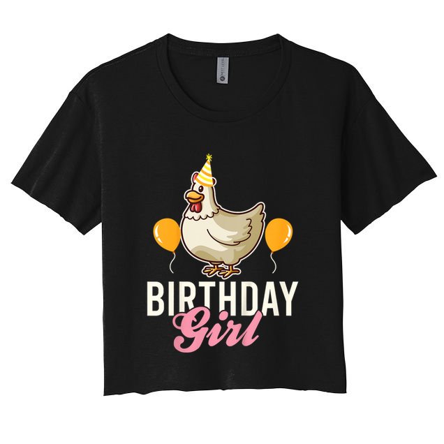 Cute Chicken Birthday Girl Crop Top