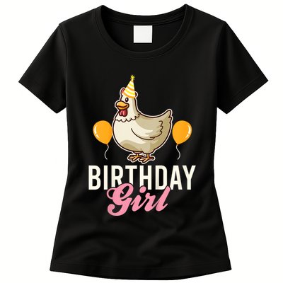 Cute Chicken Birthday Girl Womens T-Shirt