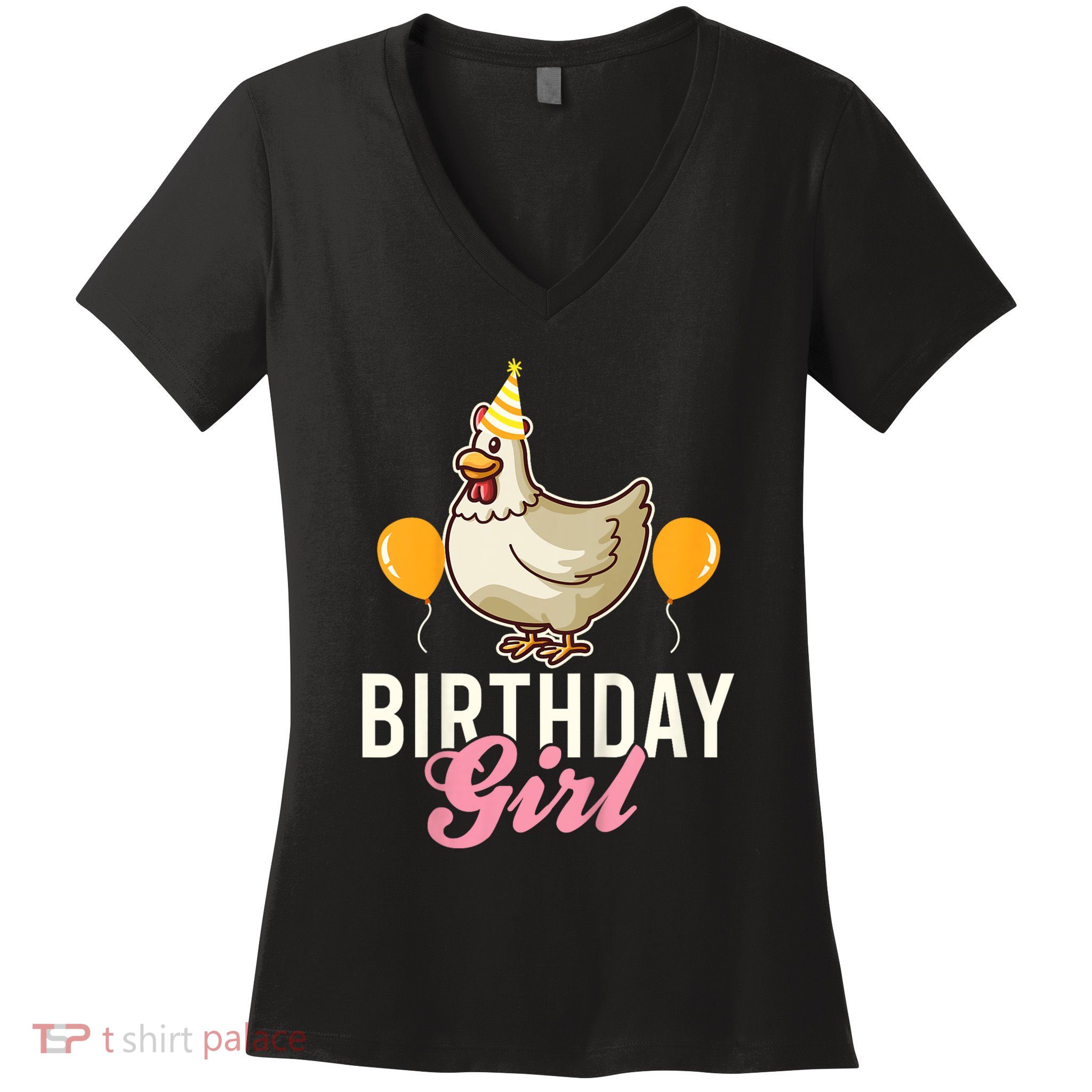 Cute Chicken Birthday Girl Women's V-Neck T-Shirt
