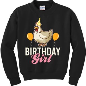 Cute Chicken Birthday Girl Kids Sweatshirt