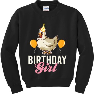 Cute Chicken Birthday Girl Kids Sweatshirt