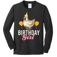 Cute Chicken Birthday Girl Kids Long Sleeve Shirt